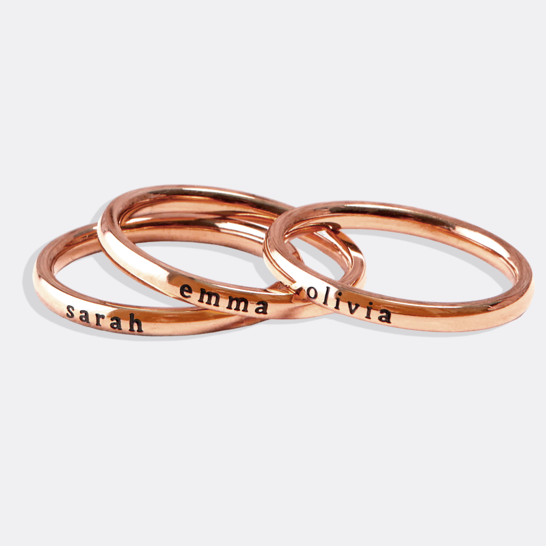 Tiny Stackable Name Ring