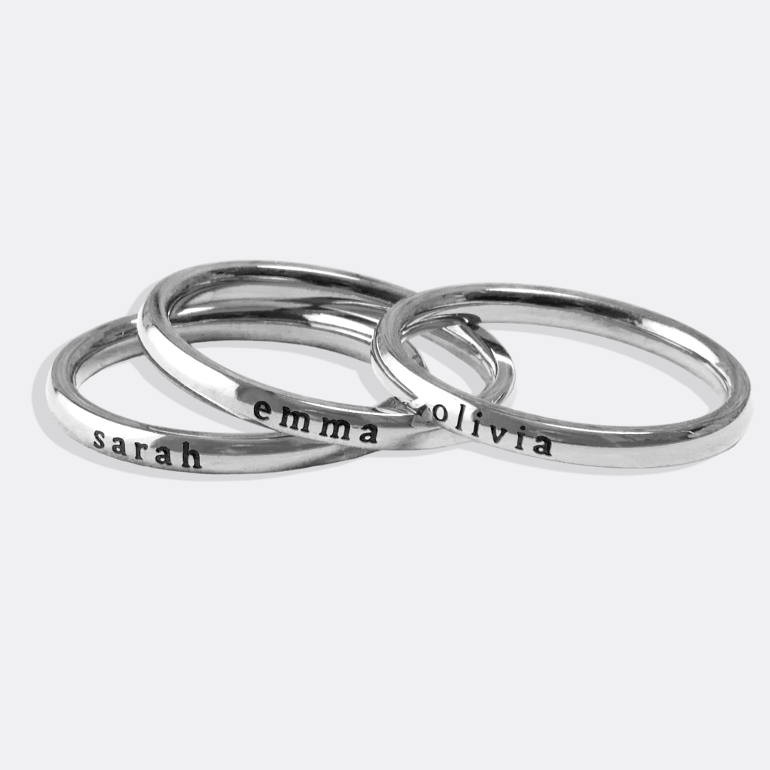 Tiny Stackable Name Ring