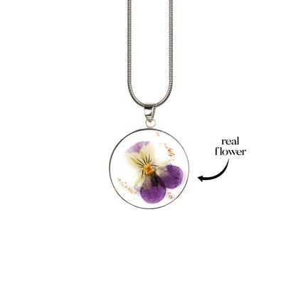 Pressed Birth Flower Necklace