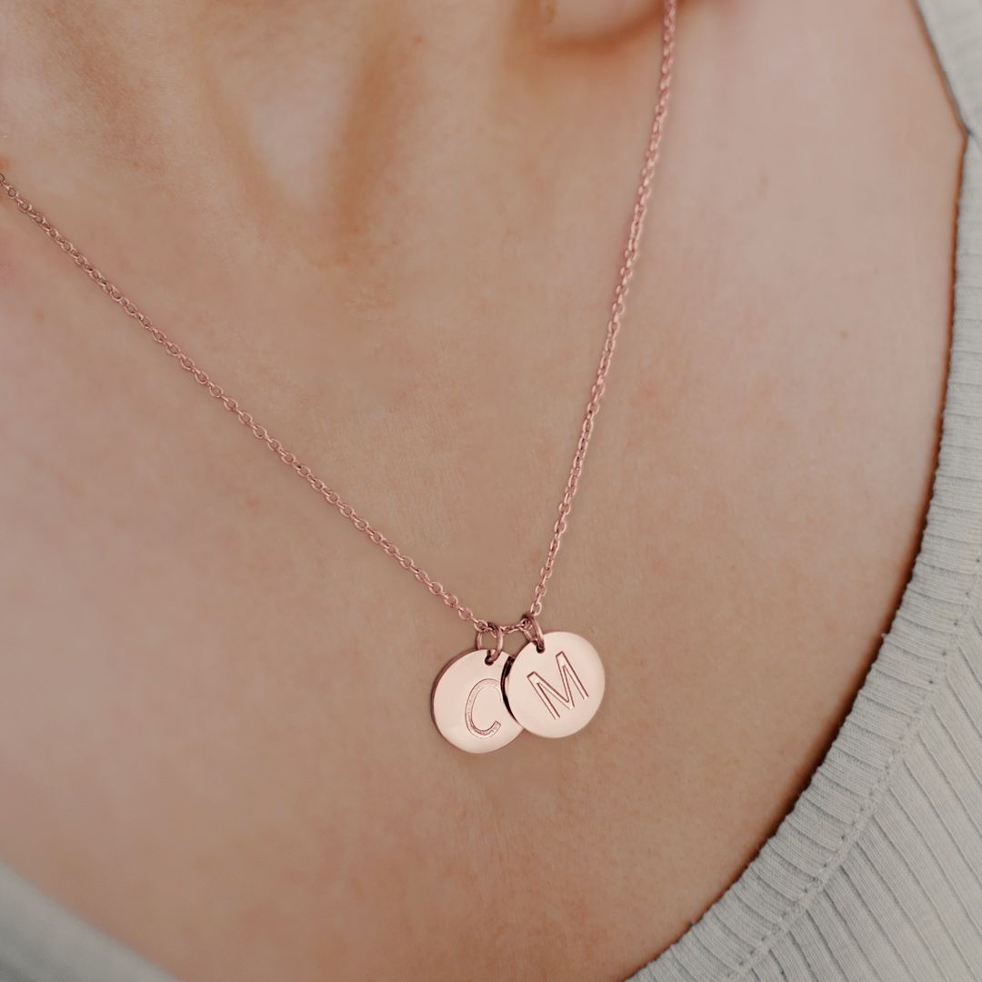 Dainty Initial Disc Necklace