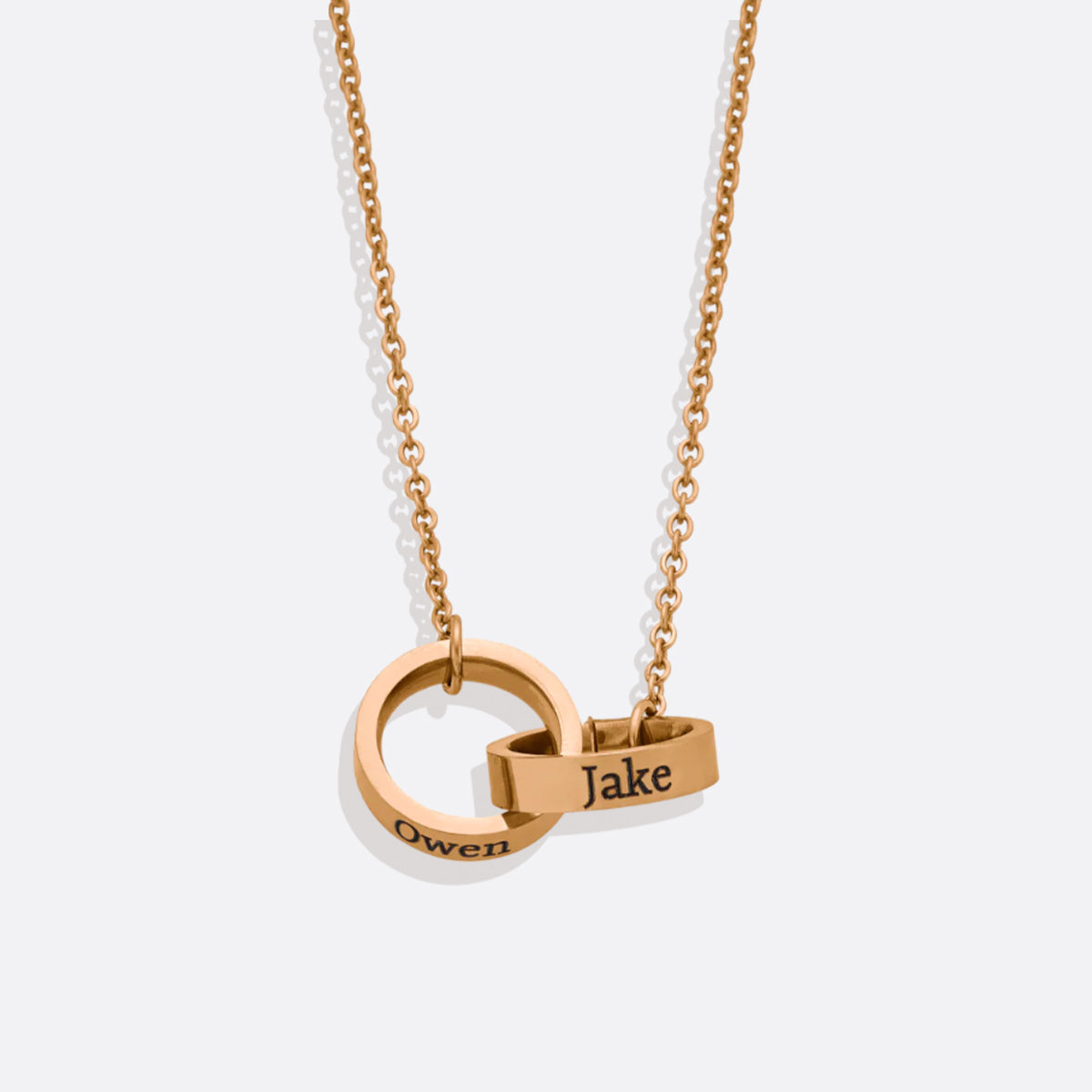 Double Name Ring Necklace